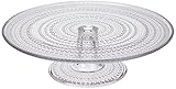 Iittala 005994 Kastehelmi Kuchenplatte mit Fuss, klar, 315 mm