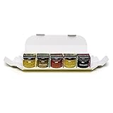 Caviaroli - Perlen aus Nativen Olivenöl Virgen Extra - Olive Oil in Caviar Form für Dressing & Garnierung - Set 5 Geschmacksrichtungen Virgen Extra, Chili, Basilikum, Wasabi & Balsamico Essig - 5x20 g